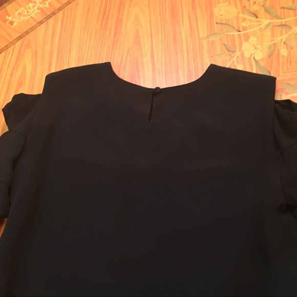 CATHERINE MALANDRINO cut-out black silk long sleeve Blouse Sz.XS - Picture 9 of 12